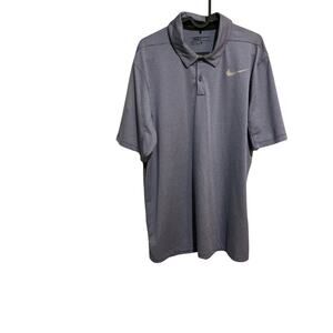 Nike Golf Dri-FIT Polo Shirt Men’s Large Blue White Stripe Standard Fit